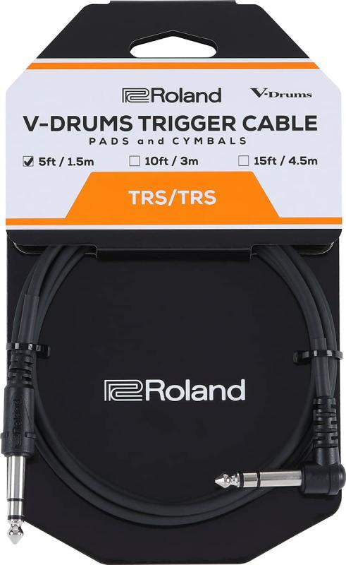 Roland PCS-5-TRA V-Drums パッド/シンバル用トリガーケーブル 1.5m L型 ストレート型 モジュール アナログ接続(2.0)