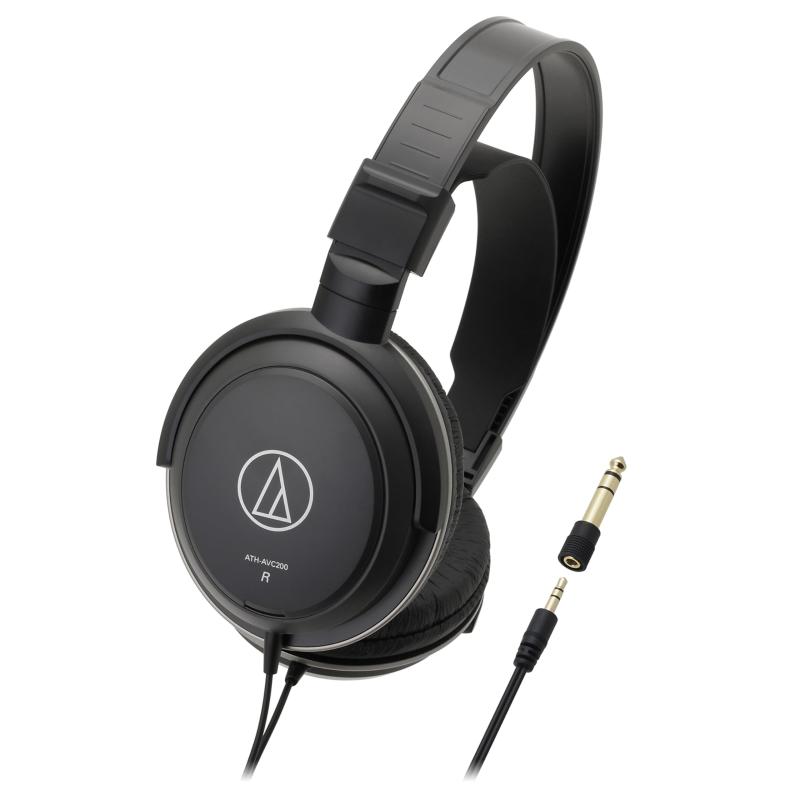 Rakuten - オーディオテクニカ ATH-AVC200 ヘッドホン 有線 音楽・映画観賞用 /ケーブル 3m/6.3mm標準/3.5mmミニ接続 ブラック