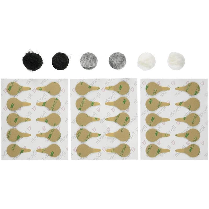 Rycote (ライコート) ラベリアマイク用オーバーカバー6枚(BK/GR/W) JPR065505風防と両面粘着テープのソリューションです。黒・灰・白x各2枚、粘着パッドx30枚がセットになっています。