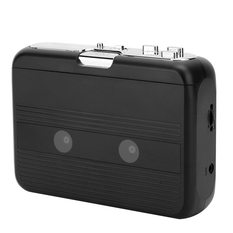 Bluetooth カセット プレーヤー、オート リバース ステレオ カセット テープ プレーヤー、USB およびバッテリー電源をサポート、ポータブル ポケット テープ プレーヤー (黒)
