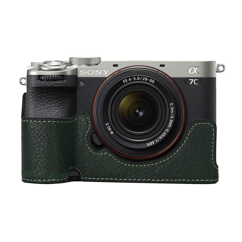 ー用 Sony A7C Mark II カメラケース α7C II/ILCE-7CM2 A7C2 ハーフケース PUレザー 保護カバー グリーン