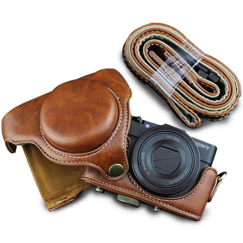 Rakuten - カメラケース Cyber-shot RX100 M2 M3 M4 M5 カメラバック ミラーレス一眼 DCS-RX100シリーズ DSC-RX100M2 DSC-RX100M3 DSC-RX100M4 DSC-RX100M5 対応 PUレザーケース ショ