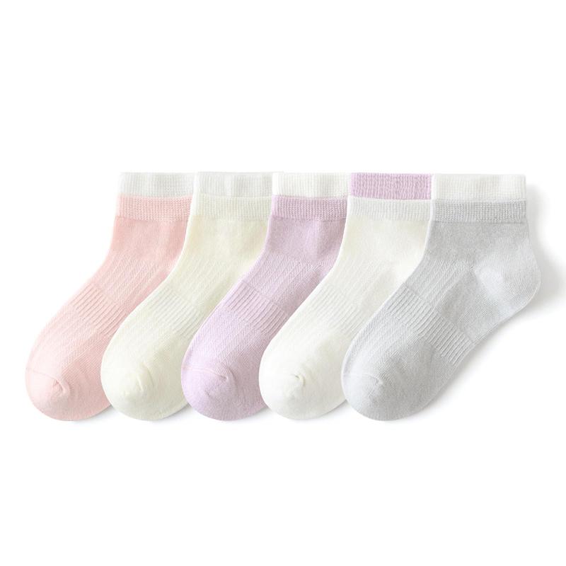 Rakuten - [ヘイナーダン] 靴下 キッズ 女の子 男の子 5足セット 綿 ソックス 子供 メッシュ かわいい 子供靴下 くるぶし ショート ソックス くつした 夏