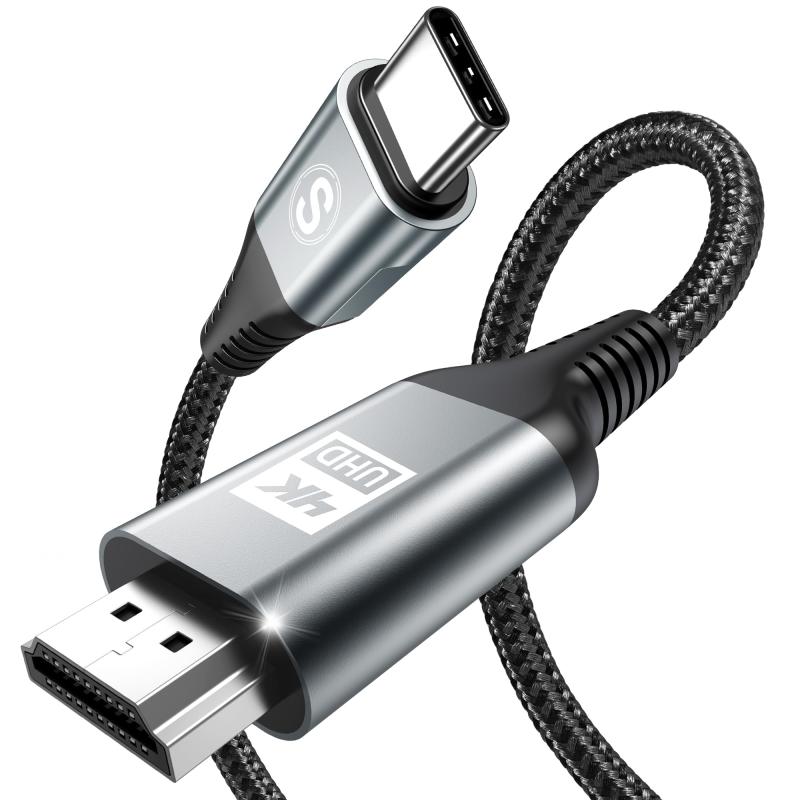 USB Type C HDMI 変換ケーブル4K@60Hz UHD映像出力タイプC to HDMIケーブル Thunderbolt 3/4 iPhone17/16/15 Pro Max Plus/Samsung Galaxy S26/S25/S24/S2