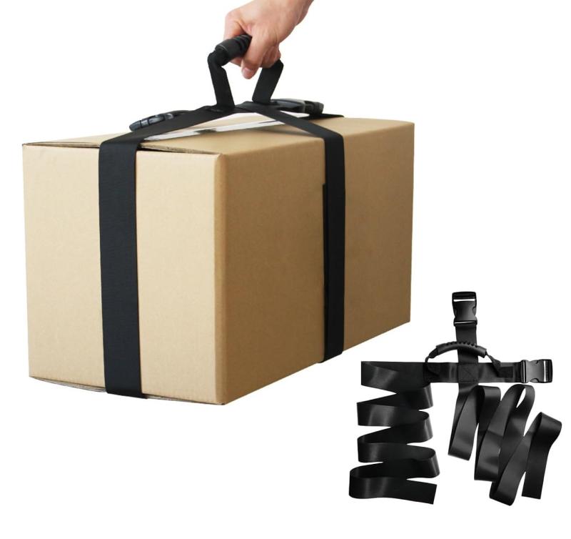 Rakuten - 運搬ベルト キャリーベルト 手提げ 一人用 長さ調整可能 荷物 ベルト 引越し 家具 移動 持ち上げサポート 高安定性 重量物 運搬作業 家具段ボール箱 移動ベルト 長さ200cmx幅5cm