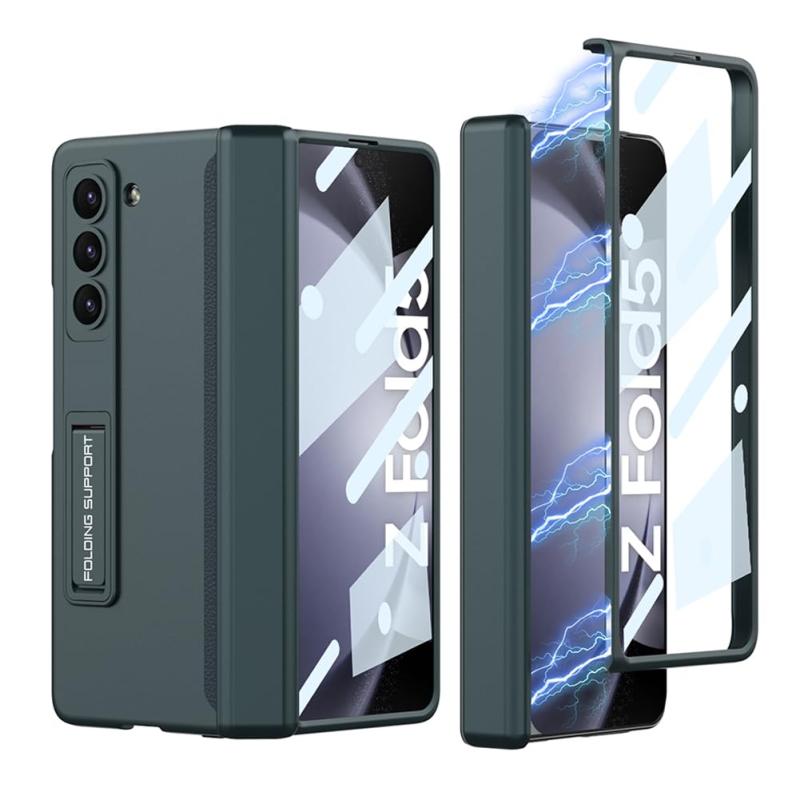 乐天商城 - Galaxy Z Fold5 ケース ガラスフィルム付き Samsung ギャラクシーZ フォールド5 / SC-55D / SCG22 用 カバー スマホケース 薄型 ヒンジ保護 軽量 スタンド付き 全面保護 カメラレンズ保護 おしゃれ