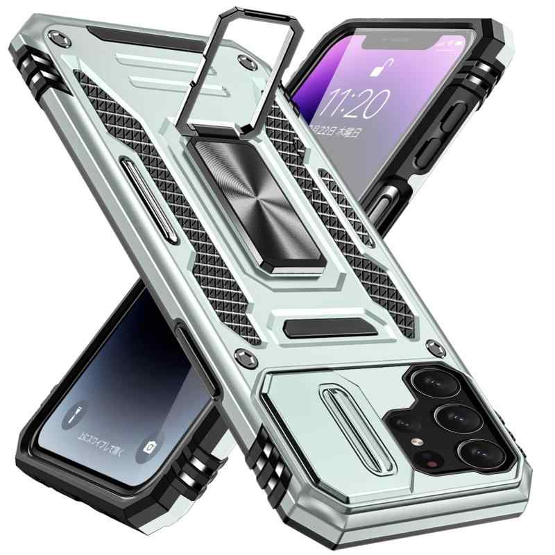 Rakuten - 対応 Galaxy S23 Ultra 用のケース リング 衝撃吸収 耐衝撃 落下防止 米国軍事MIL標準取得 スタンド機能 PC+TPU 二重構造 防塵 薄型 軽量 一体型 360度回転 全面保護カバー 対応Galaxy S23 Ultra
