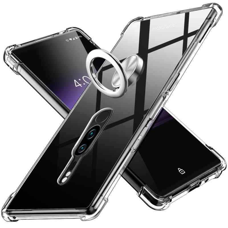 Rakuten - CQTML 対応 Reno3 A 用の ケース リング クリア透明 TPU 耐衝撃 カバー リング付き 指紋防止 360°回転 黄変防止 薄型 米軍MIL規格 車載ホルダー対応 携帯カバー TPU 擦り傷防止