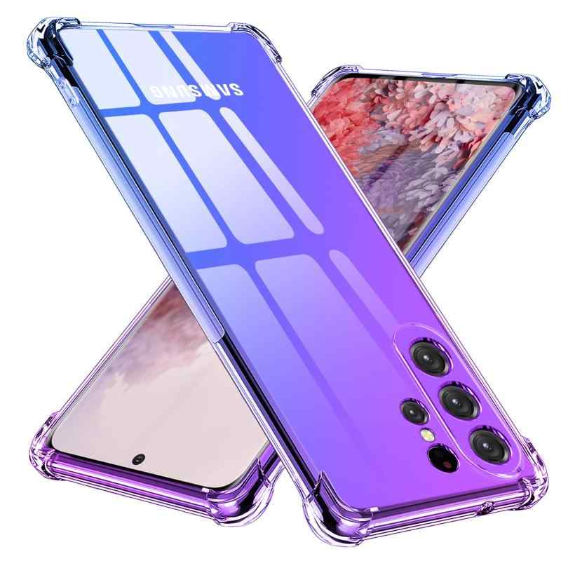 Rakuten - Galaxy S23 Ultra ケース シリコン クリア グラデーション ソフトケース 薄型 軽量 SC-52D ケース/SCG20 ケース 耐衝撃 全面保護 tpu 四隅空気衝突防止 レンズ保護 擦り傷防止 ストラップホール