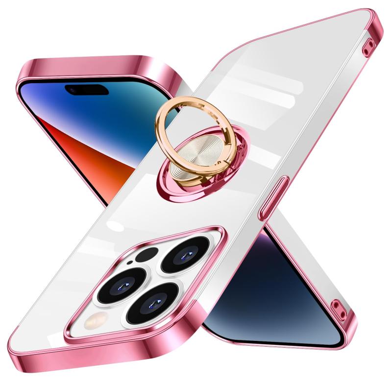 Rakuten - iPhone 15 Pro Max 用 ケース リング付き クリア iPhone15ProMax 用 カバー 耐衝撃 全面保護 軽量 薄型 イフォン 15 Pro Max 用 スマホケース スタンド機能 車載ホルダー対応 擦り傷防止 滑り止め 落下防
