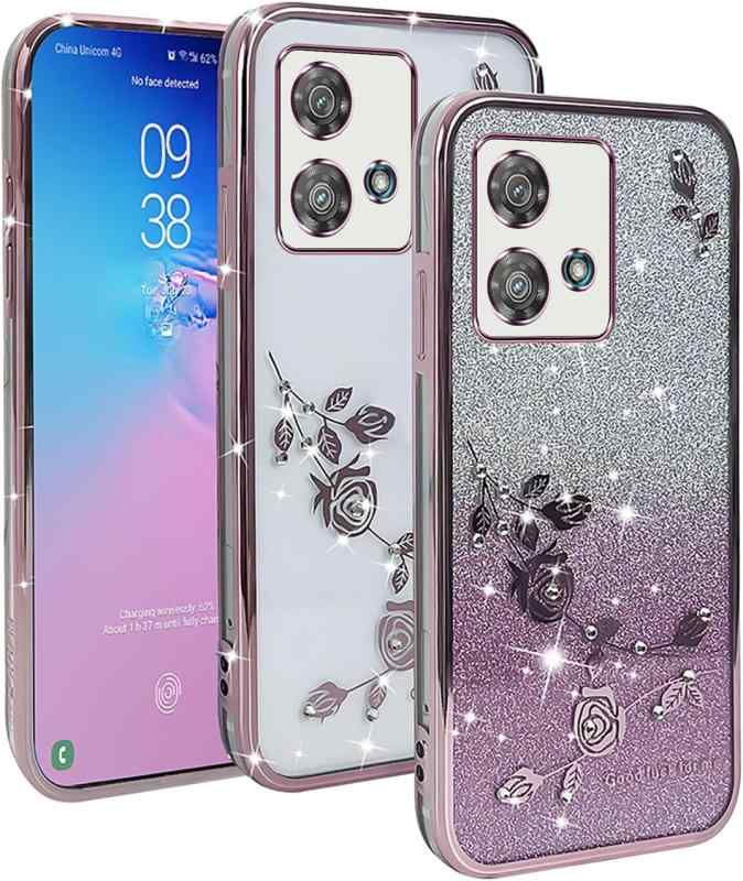 Rakuten - motorola edge 40 neo ケース『』新型 軽量 超薄型 TPU [ 透明なグリッターカバー ] motorola edge 40 neo 専用 キラキラ輝くスマホケースで超薄くて衝撃に強い 擦り傷防止 レンズ保護 着脱簡単
