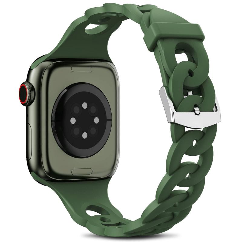 Rakuten - コンパチブル アップルウォッチ Apple Watch バンド46mm38mm40mm41mm42mm44mm45mm49mmプリストバンドサークルチェーンデザインiWatch 10 11 9 8 SE 7 6 5 4 3 2 1柔らかいシリコン素材 防