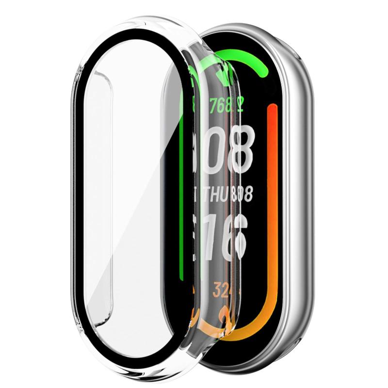 Rakuten - For シャオミ Band 9 カバー xiaomi smart band 9 ケース 超薄型 PC+ガラス素材 一体型 ファーウェイ band 9 ケース対応 全面保護 超薄型 装着簡単 耐衝撃 高透過率 指紋防止 傷防止