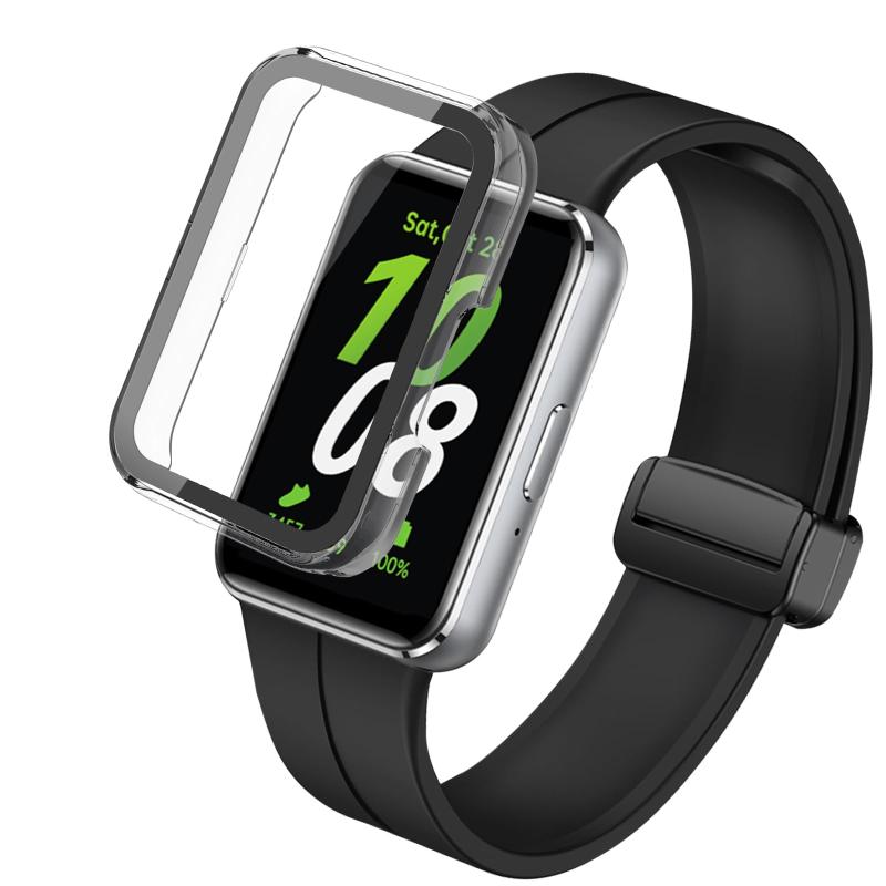 Samsung Galaxy Fit 3 대응 케이스 보호 커버 스마트 워치 케이스 강화 유리 일체형 내충격 PC 소재 초박형 커버 상처 방지 고속 반응 내충격 전면 보호 탈착 간단 경량 Samsung Galaxy Fit 3 대응