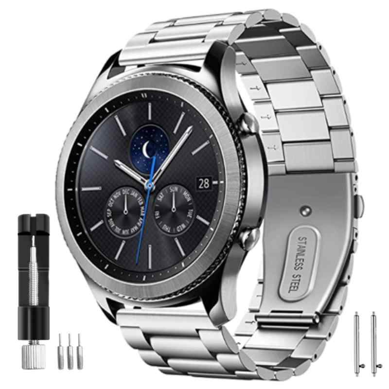22mm バンド 対応 Galaxy Watch 46mm/Gear S3/Galaxy Watch 3 45mm/Huawei Watch GT3 46mm/GT2 46mmGT 3 Pro 46mm,テンレス バンド 金属ベルト 交換用ベルト 調整