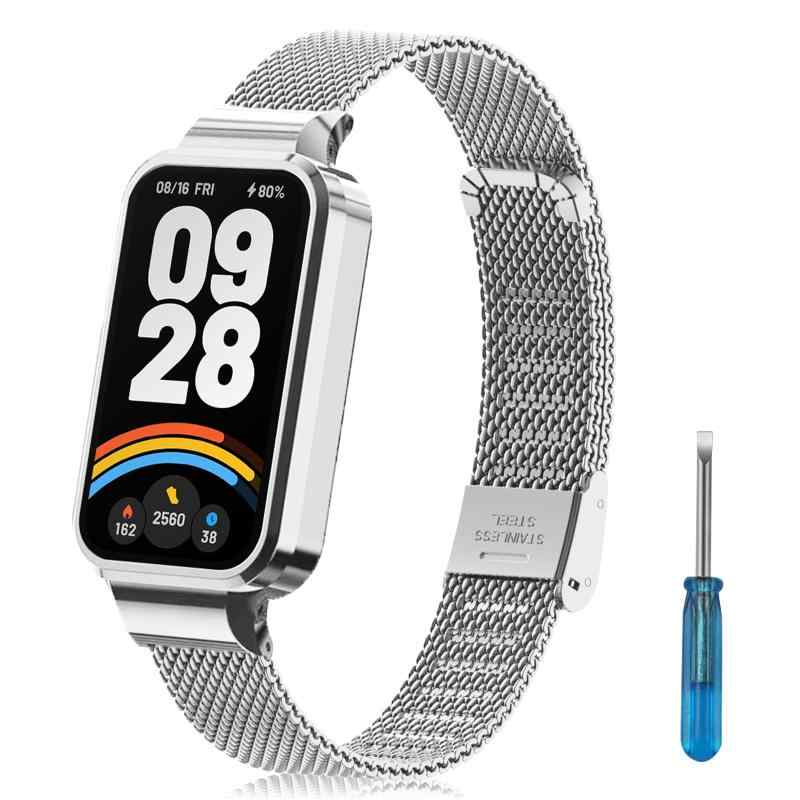樂天商城 - [] バンド Xiaomi Band 9 Active/Xiaomi Redmi Band 3 対応 交換ベルト ステンレスチール 金属バンド 交換バンド 替えストラップ 防錆 ステンレスバンド 調整簡単 ビジネス風 バンド 男女兼