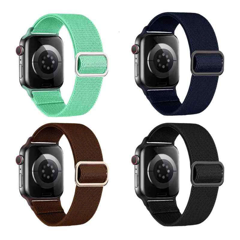 乐天商城 - 4セットforアップルウォッチ バンド44mm 40mm 45mm 41mm 49mm 38mm 42mm 46mm メンズfor Apple watch ナイロン調整可能なスポツストラップリストベルトfor Apple watch バンド series