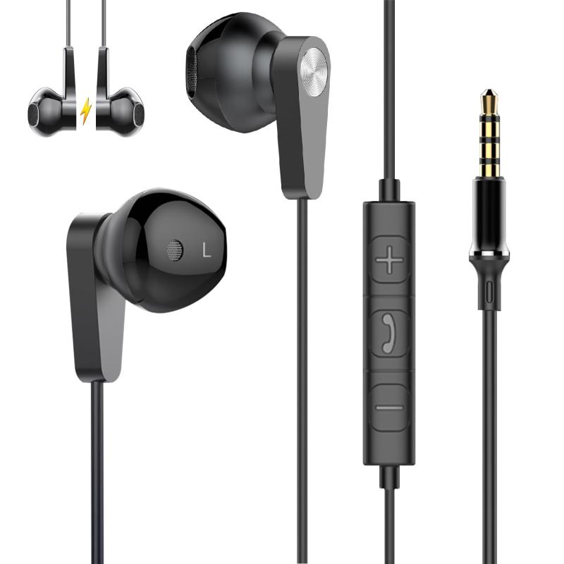 イヤホン 有線イヤホン HIFI音質 音量調節 重低音 ノイズキャンセリング マイク付き 通話対応 ヘッドホン ハイレゾ クリア通話 快適な装着感 人間工学 小型·軽量 ステレオイヤフォン ヘッド multibox-10154561 どしろショップ パッケージ画像