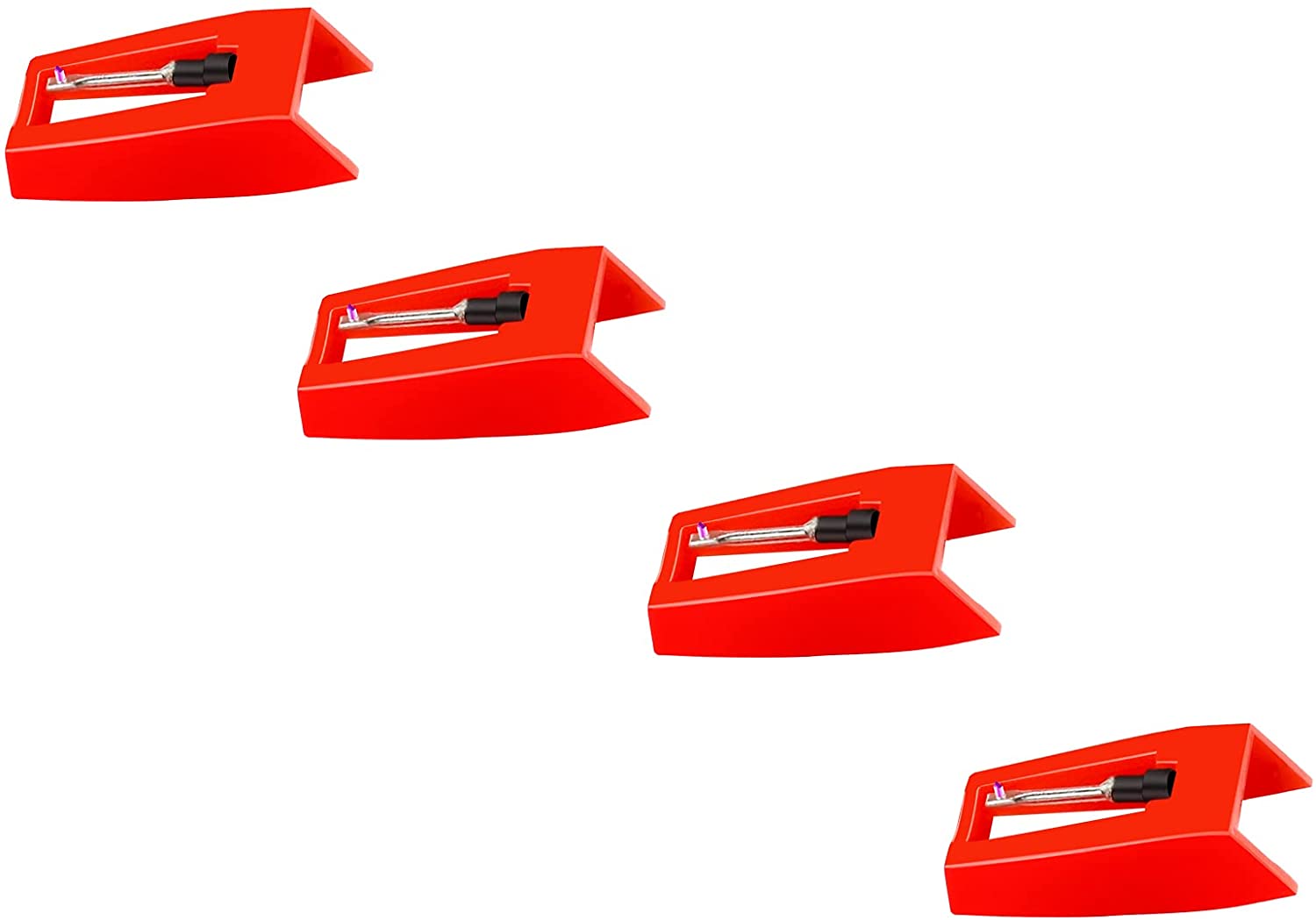 レコード針 取替用 4個セット 交換針 レコードプレーヤー針 メンテナンス ターンテーブル 交換 LP プレーヤー 蓄音機 音飛び 音のゆがみ