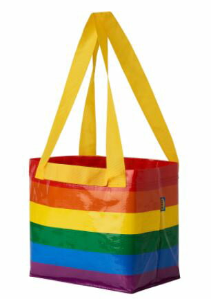 IKEA イケア STORSTOMMA ストールストッマ バッグ 27x27cm ショッピングバッグ エコバッグ マルチカラー Sサイズ レインボーのサムネイル