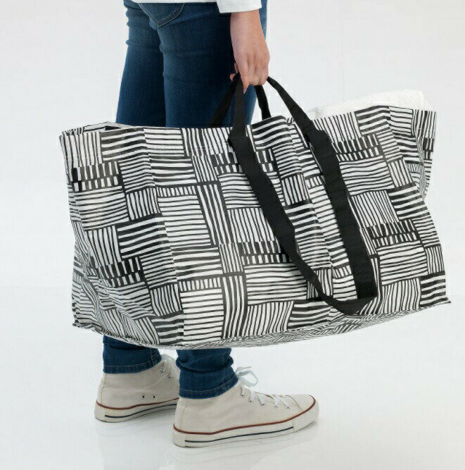 IKEA イケア FISSLA フィスラ キャリーバッグ L ホワイト ブラック 71l ショッピングバッグ エコバッグ 小物入れ 収納