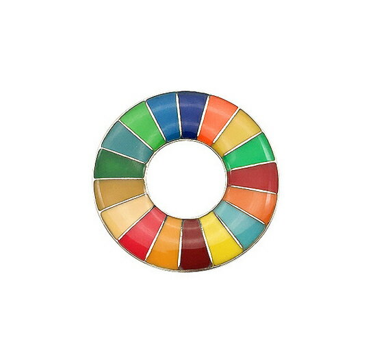ピンバッジ SDGs 国連本部最新仕様 バッチ ピンバッジ 留め具 公式 襟章 丸み仕上げ 人気 おしゃれ ギフト 最新仕様