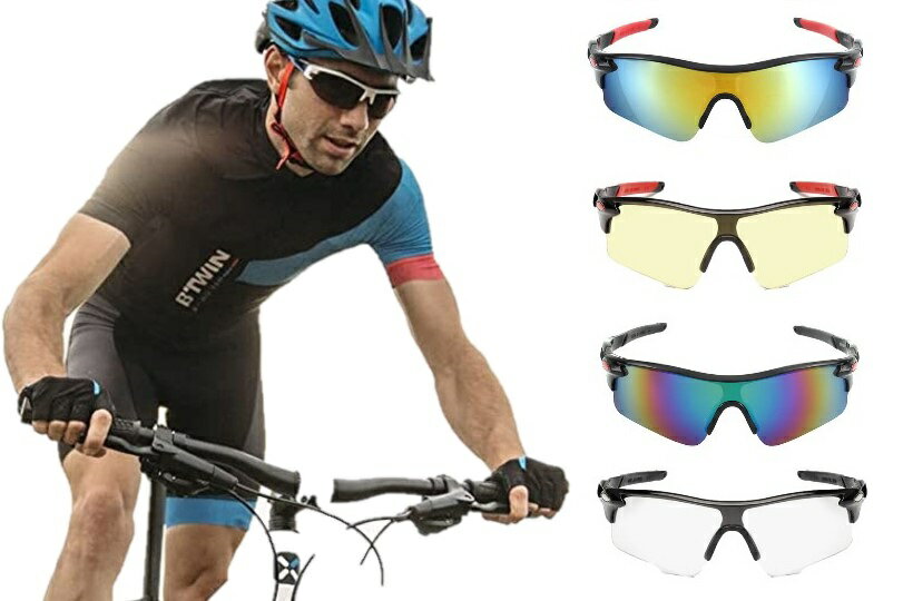 スポーツサングラス サングラス サイクリング メンズ レディース 紫外線カット UVカット 軽量 ユニセックス アウトドア 釣り ランニング ゴルフ 野球 スポ...