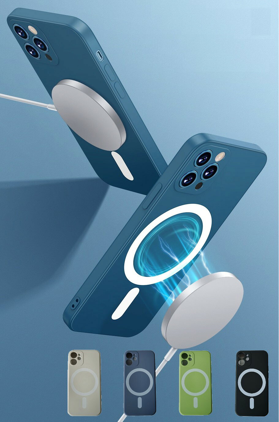 iPhone�P�[�X MagSafe�Ή� �I�ׂ�J���[ �V���R�� �����݃J���[ iPhone 12 13 Pro Max mini 8 �A�C�t�H�[�� �J�o�[ �ϏՌ� �J���[�P�[�X