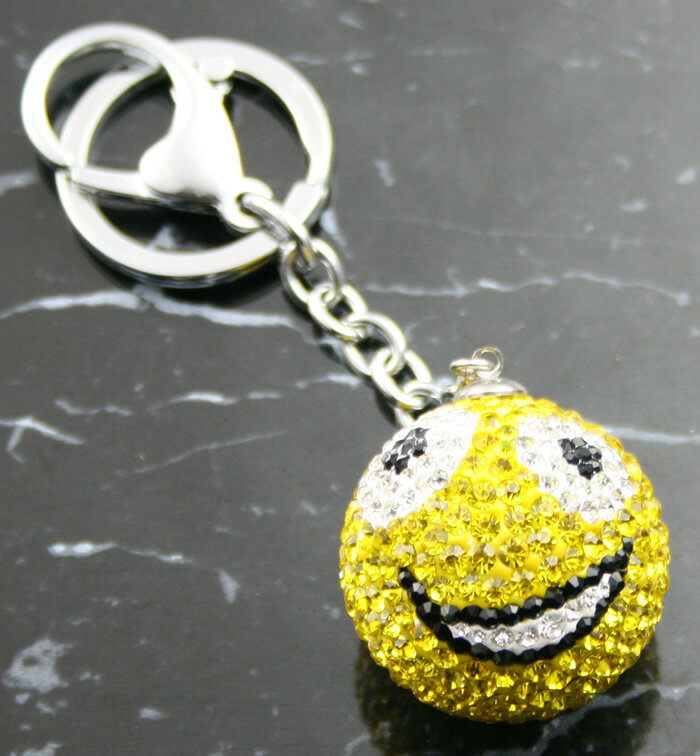 クリスタルボール キーホルダー チャームイエロー デコボール・キャンディーボール バッグチャームラッ..
