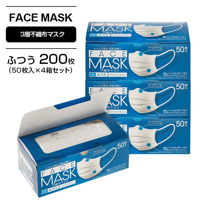 マスク 不織布 フェイスマスク ふつう FACE MASK 