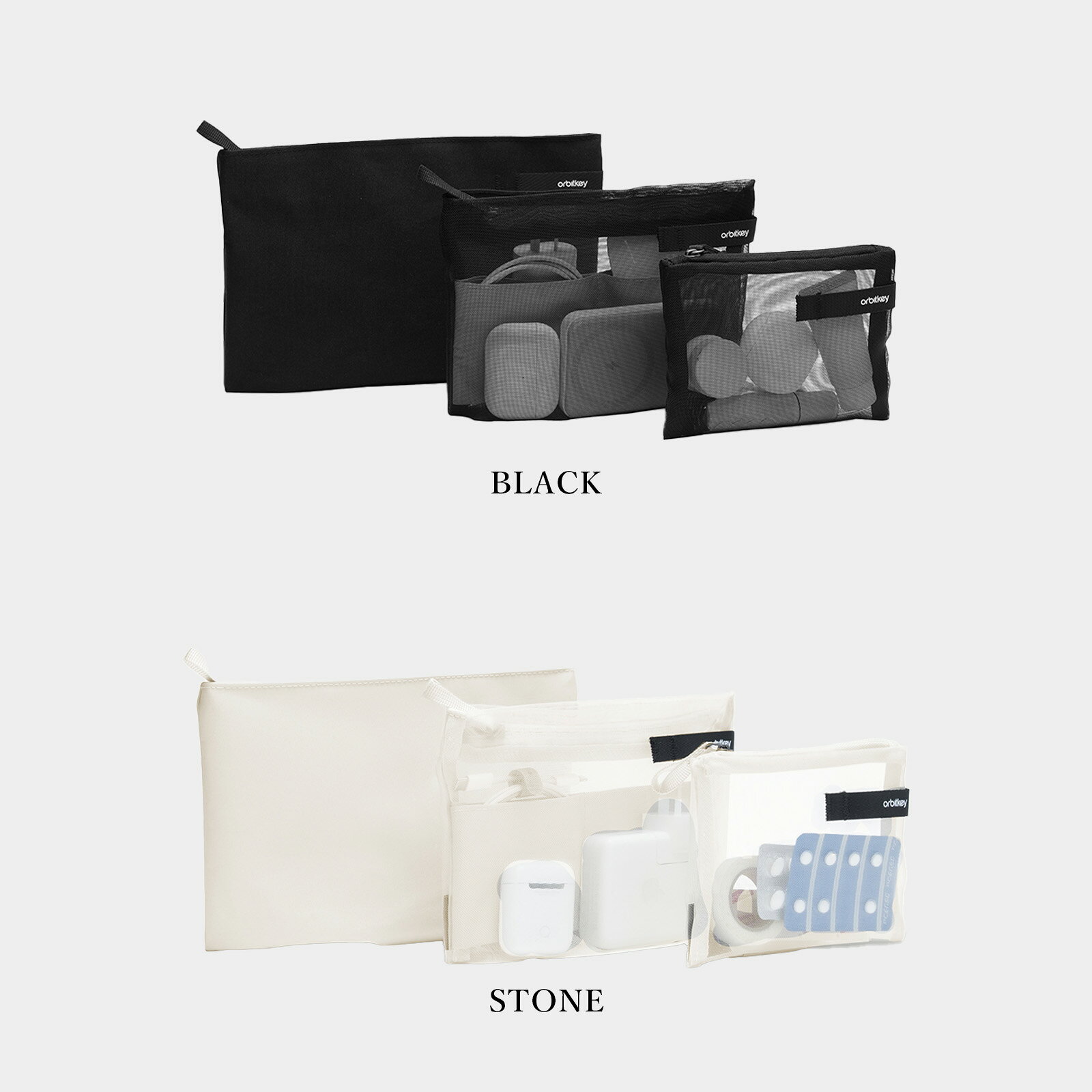 Orbitkey オービットキー バック ポーチ ガジェットケース バッグオーガナイザー Everyday Carry Pouch Trio エブリデイ キャリー ポーチトリオ メンズ レディース BEP1 アクセサリーポーチ 小物入れ 収納 バッグインバッグ トラベルポーチ multiverse-10005028 Multiverse サンプル画像2