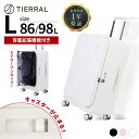 正規品 TIERRAL ティエラル スーツケース Lサイズ キャリーバッグ キャリーケース ストッパー付き TOMARU 2.0 トマル メンズ レディース ハードケース ファスナー 8~9泊 容量拡張 軽量 静音 頑丈 約86-98L ブランド 帰省 おすすめ おしゃれ かわいい ブラック