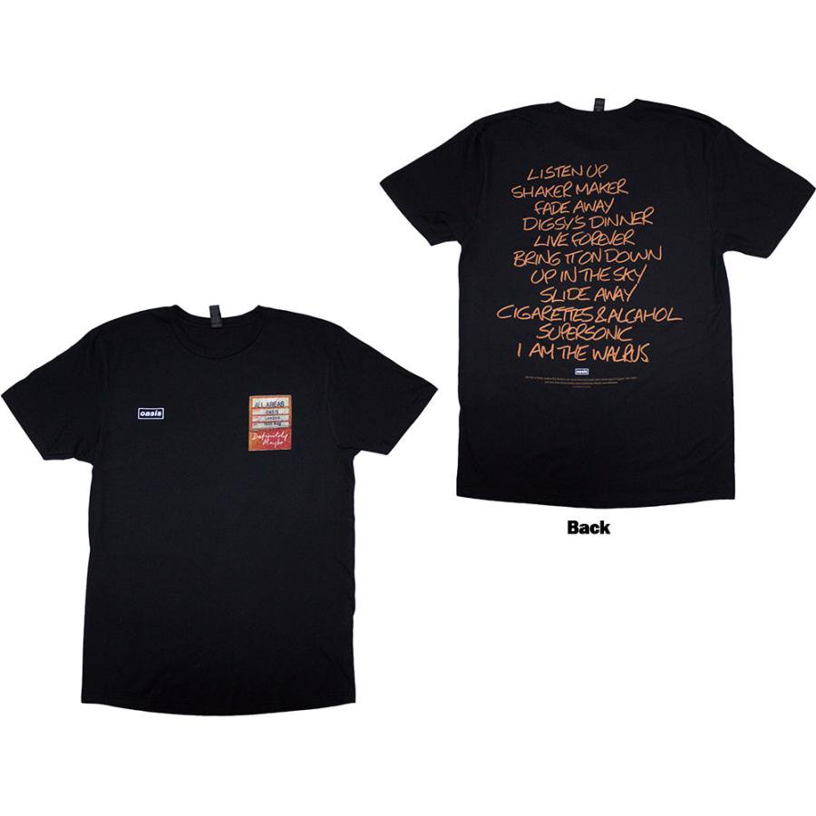 オアシス Tシャツ OASIS Definitely Maybe AAA Setlist 正規品 ロックTシャツ