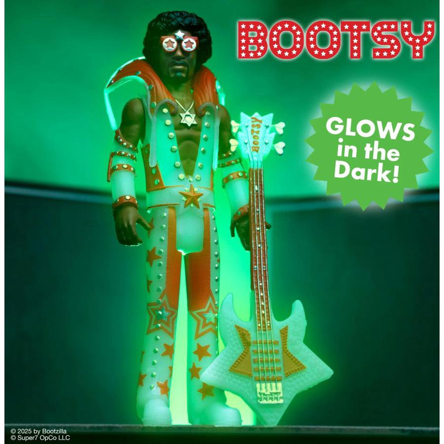 ブーツィー コリンズ Re Action フィギュア Bootsy Collins ReAction Wave 3 Super7 正規品 蓄光仕様 TOY