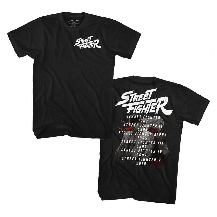 ストリートファイター Tシャツ STREET FIGHTER-RELEASE DATES 正規品 USA版 カプコン ゲーム アニメ