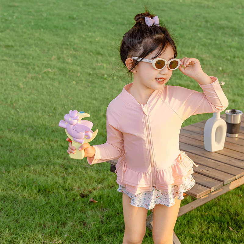 【送料無料】キッズ 水着 女の子 セパレート ベビー水着 女児 子供用 こども みずぎ 長袖 ラッシュガード キッズ 上下セット ベビースイミング 子供 セパレート 水着 ベビー服 90 100 110 120 130 幼稚園 保育園 キッズ 水遊び プール