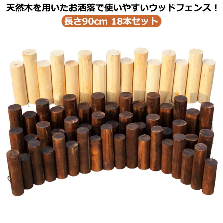 天然木を用いたお洒落で使いやすいウッドフェンス！クリスマスツリーの足元にクリスマスツリーの寂しい足元をおしゃれに隠すことが出来ます。本物の丸太で存在感抜群 本物の丸太を使用しているので、足元からクリスマスツリーが綺麗に見えます。あえて長さが異なる丸太を使用し、無造作で奥行きのある雰囲気に仕上げました。小さいツリーから大きなツリーまで 角度を自由に変えられるので、さまざまなサイズのクリスマスツリーに対応。お庭の花壇等を豪華に飾りつけるガーデンフェンスとしてもお使い頂けます。 サイズ 高さ15/20cm 高さ15/25cm サイズについての説明 タイプ1　長さ100cm　高さ15/20cm　一本の直径約5cm 18本セットタイプ2　長さ100cm　高さ15/25cm　一本の直径約5cm 18本セット 素材 木 色 ベージュ ブラウン 備考 ●サイズ詳細等の測り方はスタッフ間で統一、徹底はしておりますが、実寸は商品によって若干の誤差(1cm～3cm )がある場合がございますので、予めご了承ください。 ●製造ロットにより、細部形状の違いや、同色でも色味に多少の誤差が生じます。 ●パッケージは改良のため予告なく仕様を変更する場合があります。 ▼商品の色は、撮影時の光や、お客様のモニターの色具合などにより、実際の商品と異なる場合がございます。あらかじめ、ご了承ください。 ▼生地の特性上、やや匂いが強く感じられるものもございます。数日のご使用や陰干しなどで気になる匂いはほとんど感じられなくなります。 ▼同じ商品でも生産時期により形やサイズ、カラーに多少の誤差が生じる場合もございます。 ▼他店舗でも在庫を共有して販売をしている為、受注後欠品となる場合もございます。予め、ご了承お願い申し上げます。 ▼出荷前に全て検品を行っておりますが、万が一商品に不具合があった場合は、お問い合わせフォームまたはメールよりご連絡頂けます様お願い申し上げます。速やかに対応致しますのでご安心ください。