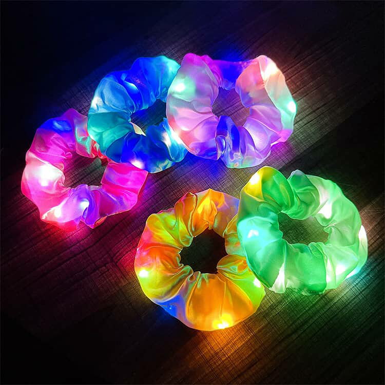 【15個セット】光るシュシュ LEDシュシュ 光る シュシュ おしゃれ ヘアアクセサリ...