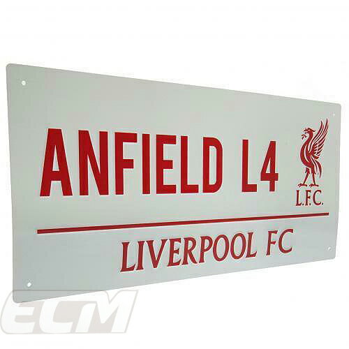 ECM25【国内未発売】白赤リバプール ストリートサイン ANFIELD L4 ホワイトxレッド【プレミアリーグ/Liverpool/ジェラード/サッカー/インテリア】