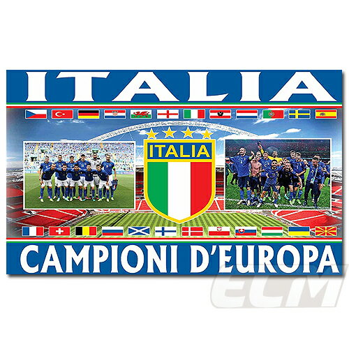 イタリア代表 ユーロ2020 優勝記念フラッグ "Campiomo D'Europa"ネコポス対応可能