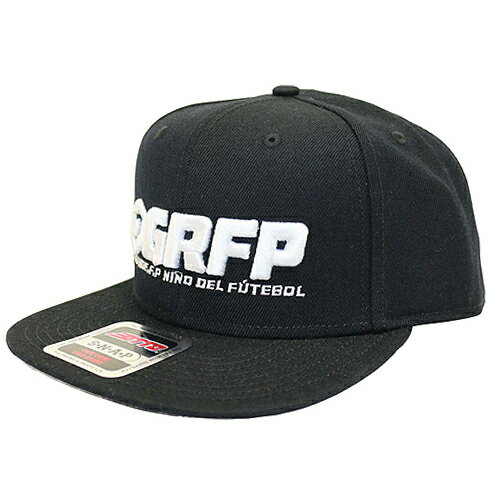 GFPH21913【GRN2021SS】GRFP 3D刺繍フラットバイザーキャップ ブラックxホワイト【グランデ/サッカー/フットサル/CAP/帽子/GRANDE FP】