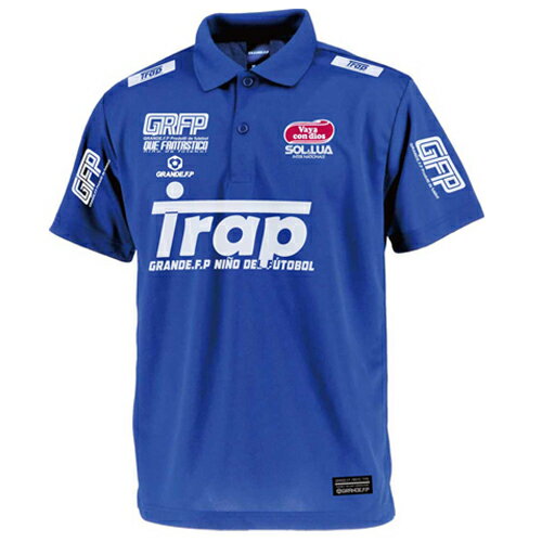 GFPH23010【GFP2021SS】GRANDE FP GRFP.Trapロゴ プラティクス ポロシャツ ロイヤルブルー【グランデ/サッカー/フットサル/サポーター/トレーニング】ネコポス対応可能