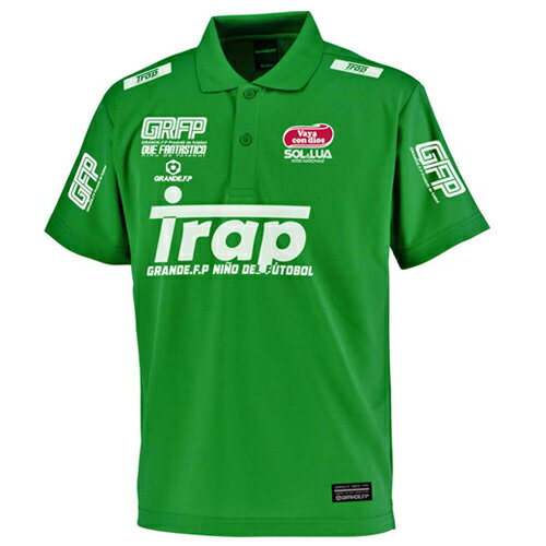 GFPH23010【GFP2021SS】GRANDE FP GRFP.Trapロゴ プラティクス ポロシャツ グリーン【グランデ/サッカー/フットサル/サポータ...