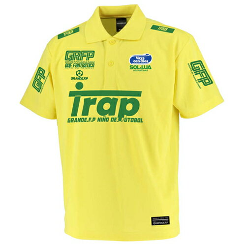 GFPH23010【GFP2021SS】GRANDE FP GRFP.Trapロゴ プラティクス ポロシャツ イエロー【グランデ/サッカー/フットサル/サポータ...
