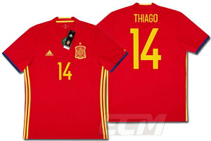 【予約ECM32】【SALE】スペイン代表 ホーム 半袖 14番 チアゴ・アルカンタラ 【16-17/サッカー/ワールドカップ/Thiago/ユニフォーム】