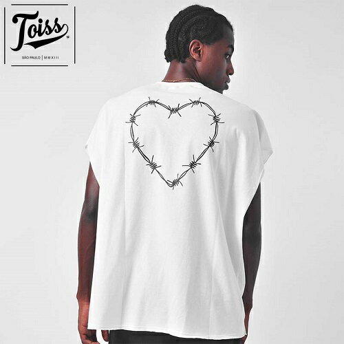 TSS1718TOISS トイス バックプリントタンクトップTシャツ Heart ホワイトネコポス対応可能