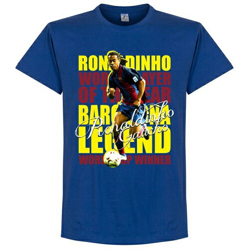 【予約RET01】RE-TAKE ロナウジーニョ レジェンドTシャツ ブルー【サッカー/FCバルセロナ/ブラジル代表/Ronaldinho】ネコポス対応可能