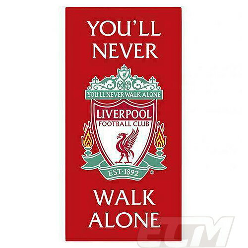 【ECM25】【国内未発売】リバプール　オフィシャル ヴェロアタオル YNWA【寝具/インテリア/プレミアリーグ/サッカー/liverpool/バスタオル】のサムネイル