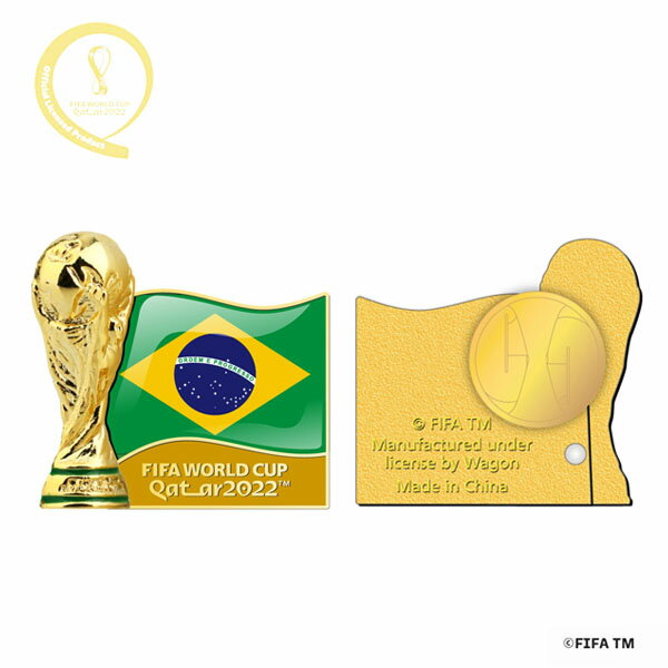 【QAT22】F22-PN-0035【国内未発売】カタールワールドカップ FIFA公式 ブラジル 優勝国トロフィー ピンバッジ【2022/QATAR/サッカー/World Cup/W杯/ブラジル代表/ピンズ】ネコポス対応可能
