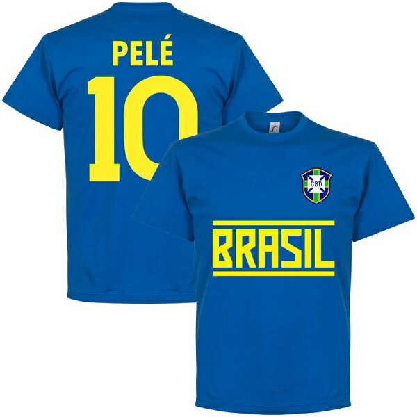 【予約RET06】RE-TAKE ブラジル代表 Team Tシャツ 10番 ペレ ブルー【サッカー/ワールドカップ/ブラジル代表/Pele】ネコポス対応可能